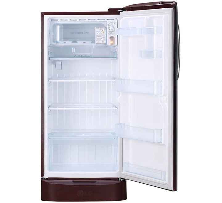 LG 215 L 3 Star Direct Cool Single Door Refrigerator(GLD221ASPD SCARLT PLUMRIA Base Stand with Drawer)